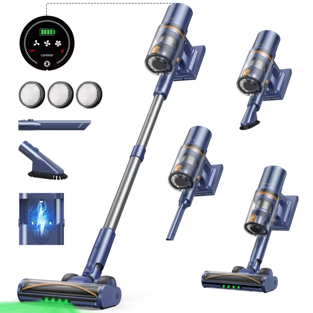 LRS V11 650W 75000PA Ultra-Strong Cordless Vacuum Cleaner, 90 Min Long Runtime,Removable Battery & Smart Display Vacuum