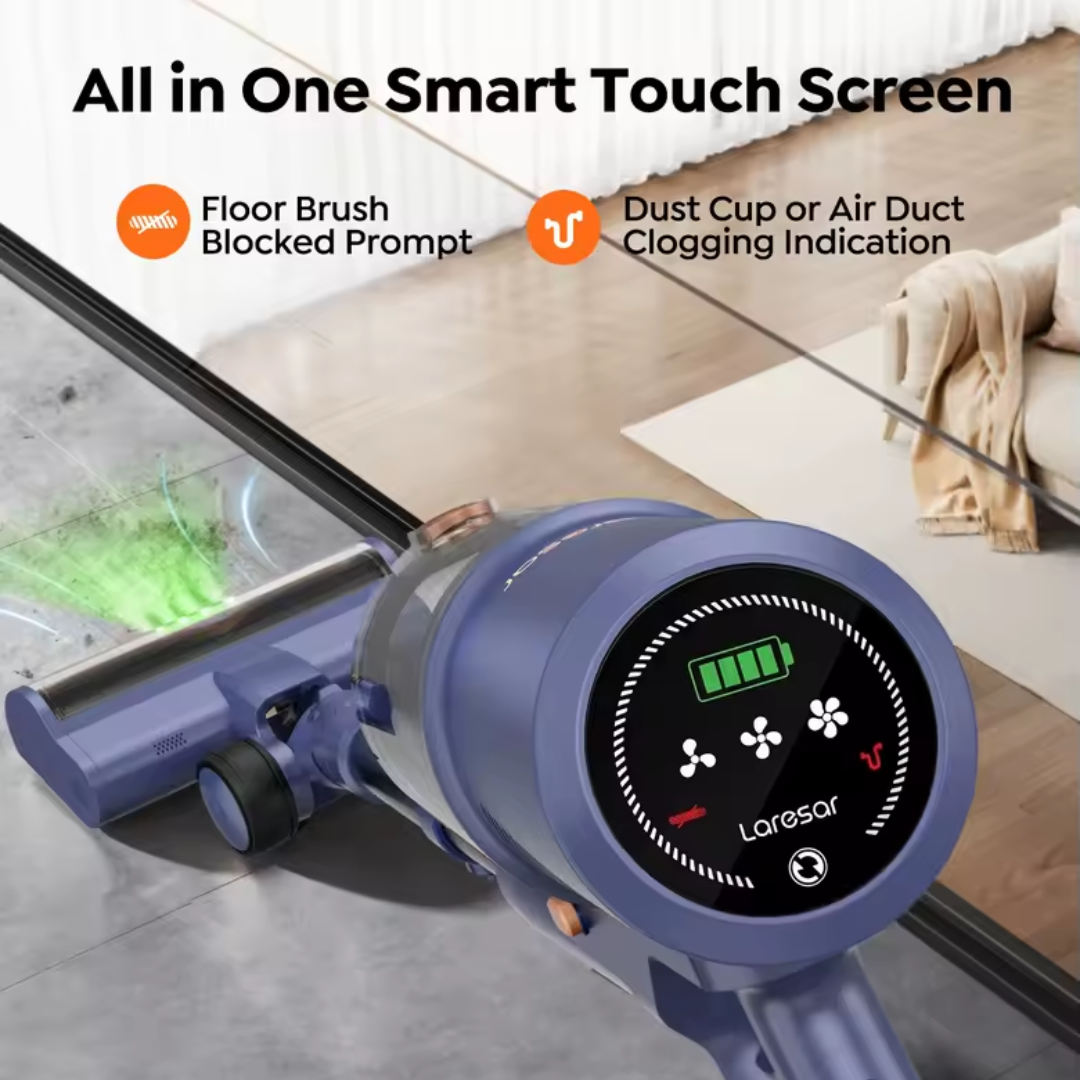 LRS V11 650W 75000PA Ultra-Strong Cordless Vacuum Cleaner, 90 Min Long Runtime,Removable Battery & Smart Display Vacuum